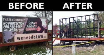 Arsonist Destroys Pro-Life Billboard at Catholic Parish
