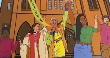 Synod Art Depicts Woman in Priestly Vestments, Person in ‘PRIDE’ T-Shirt