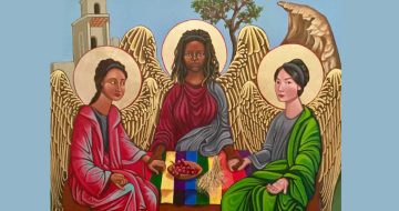 Heterodox Jesuit Parish Publishes Blasphemous Image of Trinity