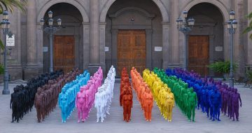 Las Palmas Bishop Defends Painted Naked People In Formation Of Pride Flag Outside His Cathedral